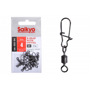 Вертлюг с застежкой Saikyo SA-302-04 - 10 шт (25кг) Вертлюг с застежкой Saikyo SA-302-04 - 10 шт (25кг)