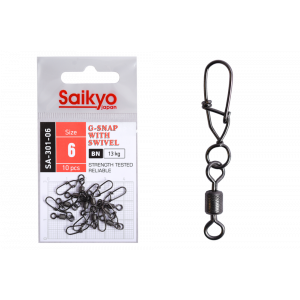 Вертлюг с застежкой Saikyo SA-301-06 - 10 шт (13кг) Вертлюг с застежкой Saikyo SA-301-06 - 10 шт (13кг)